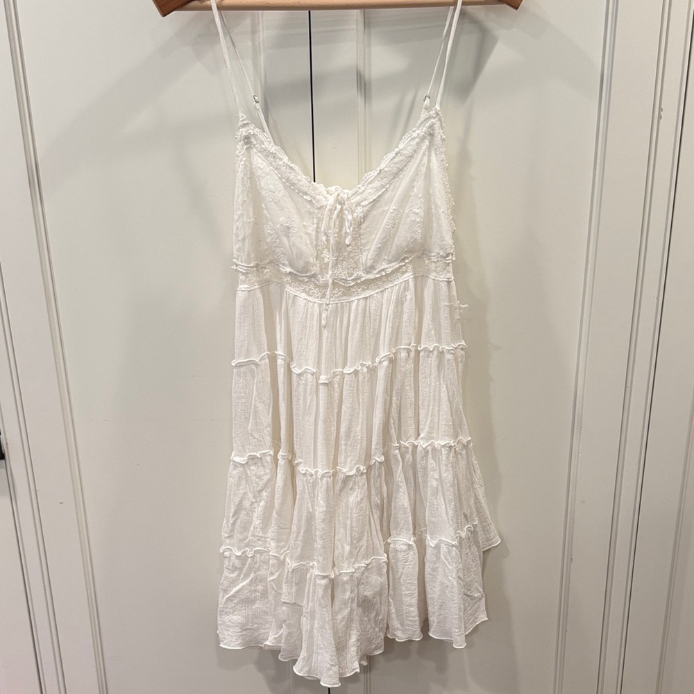 Altered State White Lace Tiered Dress